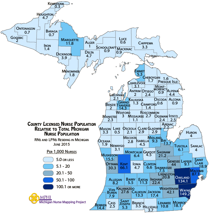 nurse population map